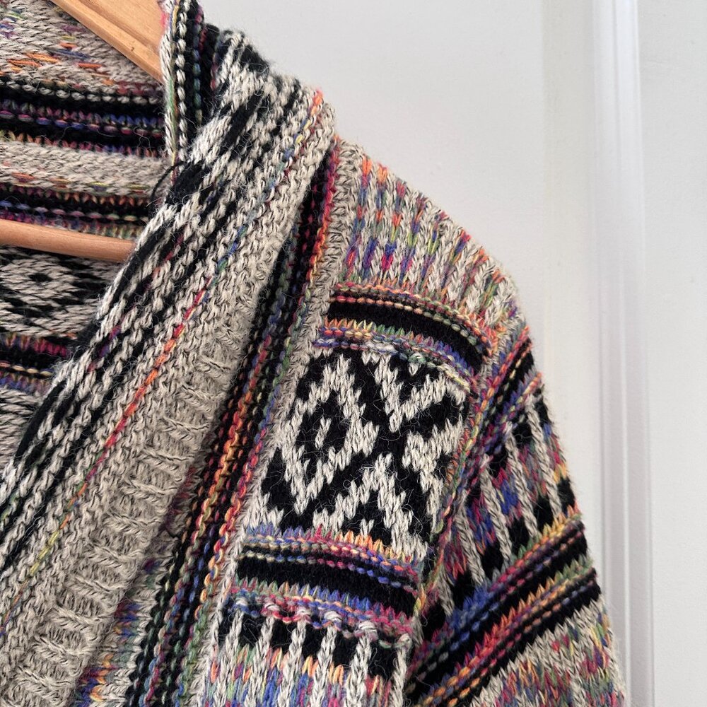 Rising International Aztec Pattern Long Beige Car… - image 4